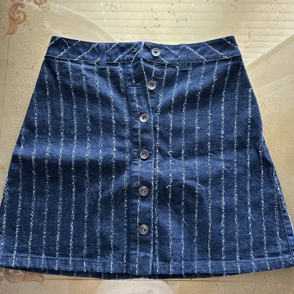 Stylish Navy Button-Down Skirt